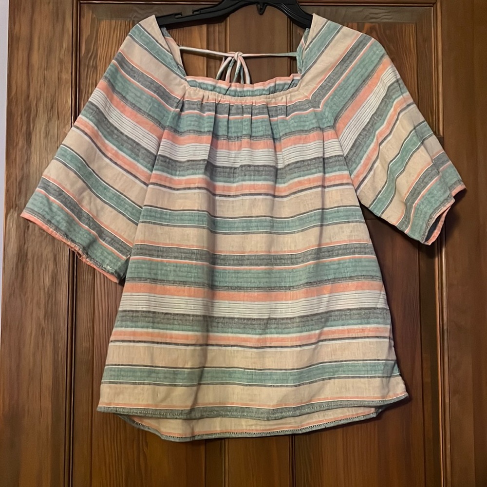Entro pastel stripe blouse size small